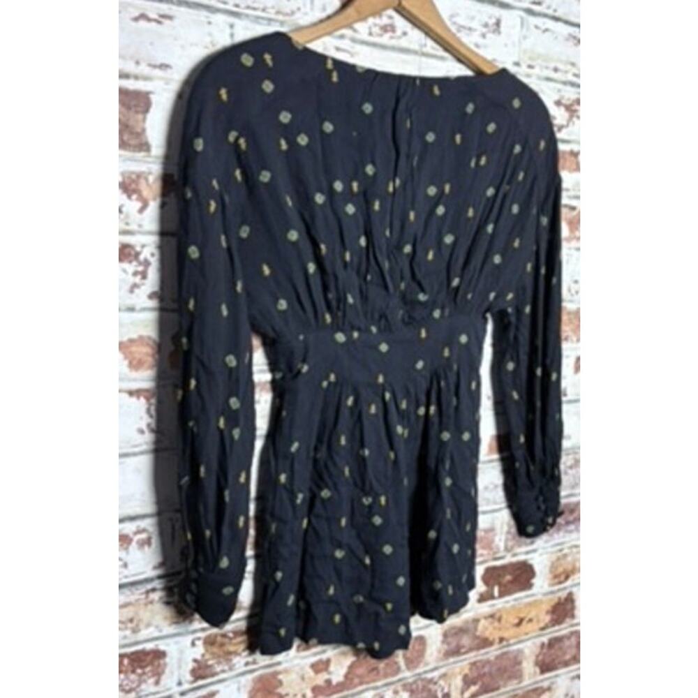 NWT Free People Love Grows Front Button Long Sleeve Romper Black Floral - Picture 15 of 15
